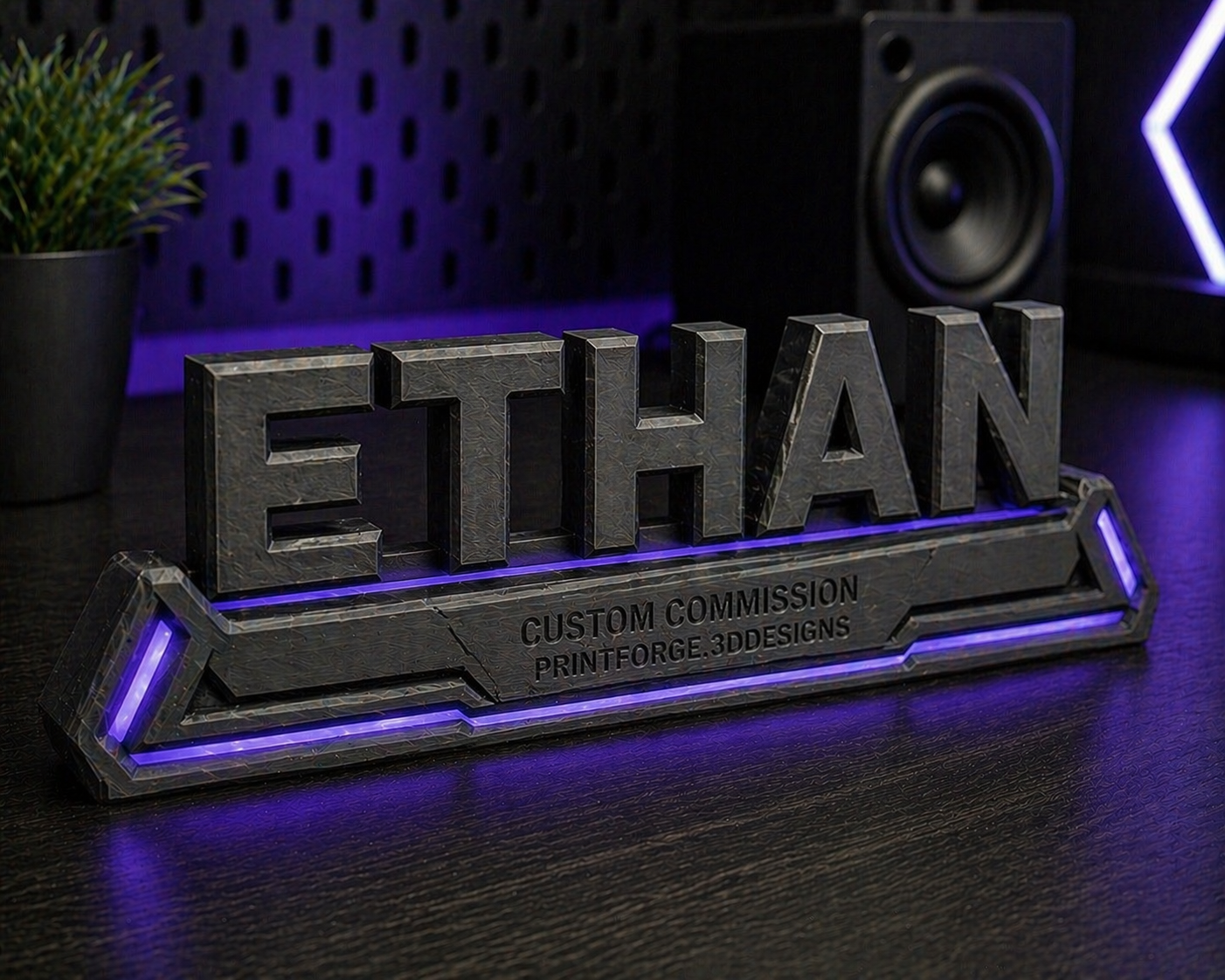 Custom 3D printed personalized name display Ethan